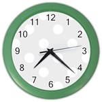 Polka Dots - White on Pale Gray Color Wall Clock