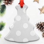 Polka Dots - White on Pale Gray Christmas Tree Ornament (Two Sides)