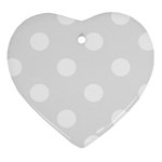 Polka Dots - White on Pale Gray Ornament (Heart)