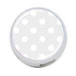 Polka Dots - White on Pale Gray 4-Port USB Hub (Two Sides)
