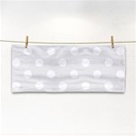 Polka Dots - White on Pale Gray Hand Towel