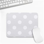 Polka Dots - White on Pale Gray Small Mousepad
