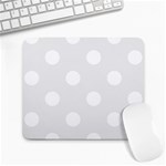 Polka Dots - White on Pale Gray Large Mousepad