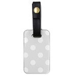 Polka Dots - White on Pale Gray Luggage Tag (One Side)