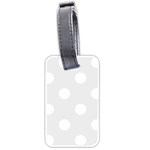 Polka Dots - White on Pale Gray Luggage Tag (Two Sides)