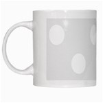 Polka Dots - White on Pale Gray White Mug