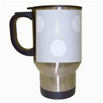 Polka Dots - White on Pale Gray Travel Mug (White)