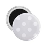 Polka Dots - White on Pale Gray 2.25  Magnet