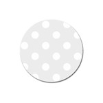 Polka Dots - White on Pale Gray Magnet 3  (Round)