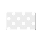 Polka Dots - White on Pale Gray Magnet (Name Card)
