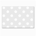 Polka Dots - White on Pale Gray Postcard 5  x 7 