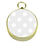 Polka Dots - White on Pale Gray Gold Compass
