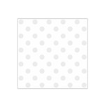 Polka Dots - Pale Gray on White Satin Bandana Scarf