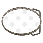 Polka Dots - Pale Gray on White Belt Buckle