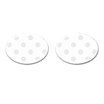Polka Dots - Pale Gray on White Cufflinks (Oval)