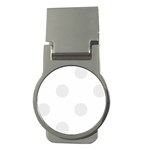 Polka Dots - Pale Gray on White Money Clip (Round)