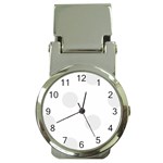 Polka Dots - Pale Gray on White Money Clip Watch
