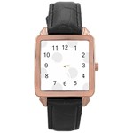 Polka Dots - Pale Gray on White Rose Gold Leather Watch