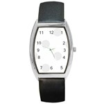 Polka Dots - Pale Gray on White Barrel Style Metal Watch