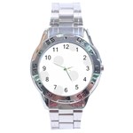 Polka Dots - Pale Gray on White Stainless Steel Analogue Watch