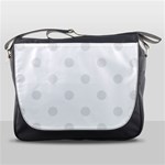 Polka Dots - Pale Gray on White Messenger Bag