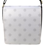 Polka Dots - Pale Gray on White Flap Closure Messenger Bag (S)