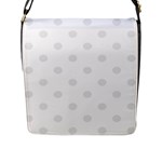 Polka Dots - Pale Gray on White Flap Closure Messenger Bag (L)