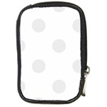 Polka Dots - Pale Gray on White Compact Camera Leather Case