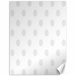Polka Dots - Pale Gray on White Canvas 12  x 16 