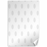 Polka Dots - Pale Gray on White Canvas 12  x 18 