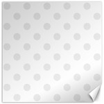Polka Dots - Pale Gray on White Canvas 16  x 16 