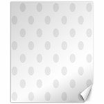 Polka Dots - Pale Gray on White Canvas 16  x 20 