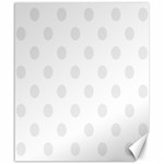 Polka Dots - Pale Gray on White Canvas 20  x 24 