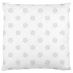 Polka Dots - Pale Gray on White Large Cushion Case (One Side)