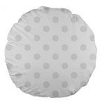 Polka Dots - Pale Gray on White Large 18  Premium Flano Round Cushion