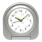 Polka Dots - Pale Gray on White Desk Alarm Clock