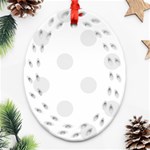 Polka Dots - Pale Gray on White Ornament (Bell) Ornament (Oval Filigree)