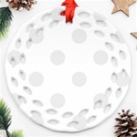 Polka Dots - Pale Gray on White Round Filigree Ornament (Two Sides)