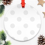 Polka Dots - Pale Gray on White Round Ornament (Two Sides)