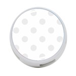 Polka Dots - Pale Gray on White 4-Port USB Hub (Two Sides)