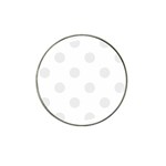 Polka Dots - Pale Gray on White Hat Clip Ball Marker