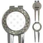 Polka Dots - Pale Gray on White 3-in-1 Golf Divot