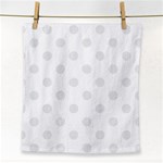 Polka Dots - Pale Gray on White Face Towel