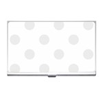 Polka Dots - Pale Gray on White Business Card Holder