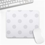 Polka Dots - Pale Gray on White Large Mousepad