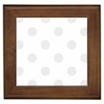 Polka Dots - Pale Gray on White Framed Tile