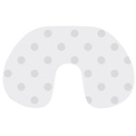 Polka Dots - Pale Gray on White Travel Neck Pillow