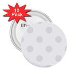 Polka Dots - Pale Gray on White 2.25  Button (10 pack)
