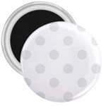 Polka Dots - Pale Gray on White 3  Magnet
