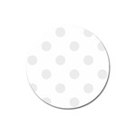 Polka Dots - Pale Gray on White Magnet 3  (Round)